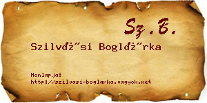 Szilvási Boglárka névjegykártya